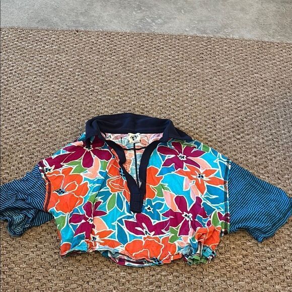 We The Free Tops - We The Free Colorful Abstract Polo Shirt